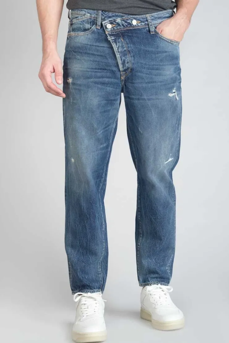 Homme Le Temps des Cerises Coupe Relax-1998 Basic 7/8Eme Jeans Vintage Destroy Bleu N°2