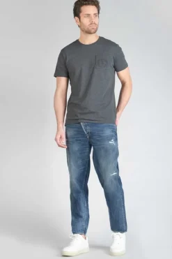 Homme Le Temps des Cerises Coupe Relax-1998 Basic 7/8Eme Jeans Vintage Destroy Bleu N°2