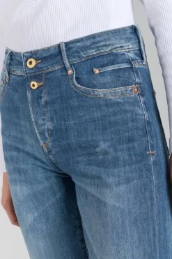 Femme Le Temps des Cerises Coupe Regular-400/18 Mom Regular Taille Haute 7/8Eme Jeans Bleu N°2