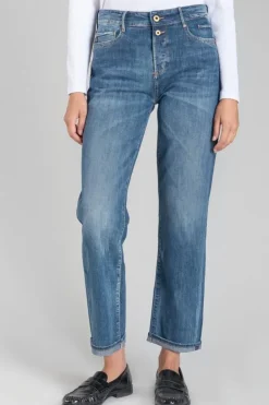Femme Le Temps des Cerises Coupe Regular-400/18 Mom Regular Taille Haute 7/8Eme Jeans Bleu N°2