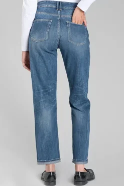 Femme Le Temps des Cerises Coupe Regular-400/18 Mom Regular Taille Haute 7/8Eme Jeans Bleu N°2