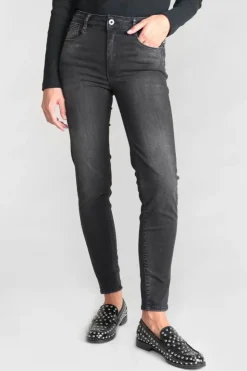 Femme Le Temps des Cerises Coupe Slim-Acya Pulp Slim Taille Haute 7/8Eme Jeans Noir N°1