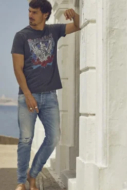 Homme Le Temps des Cerises Coupe Tapered-Alost 900/03 Tapered Arque Jeans Destroy Bleu N°4