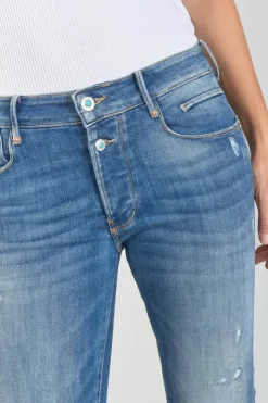 Femme Le Temps des Cerises Coupe Slim-Anil Pulp Slim Taille Haute 7/8Eme Jeans Destroy Bleu N°3
