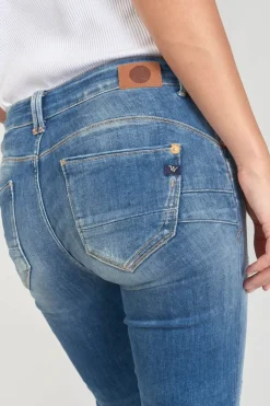 Femme Le Temps des Cerises Coupe Slim-Anil Pulp Slim Taille Haute 7/8Eme Jeans Destroy Bleu N°3