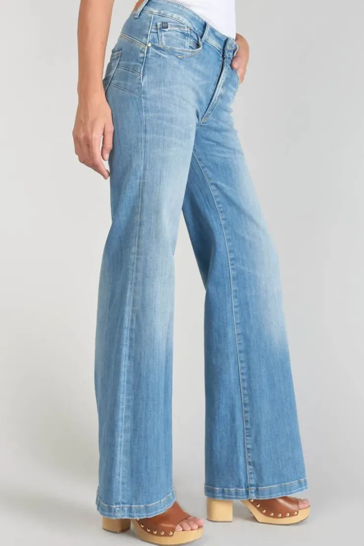 Femme Le Temps des Cerises Taille Haute-Axis Pulp Flare Taille Haute Jeans Bleu N°4