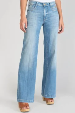 Femme Le Temps des Cerises Taille Haute-Axis Pulp Flare Taille Haute Jeans Bleu N°4