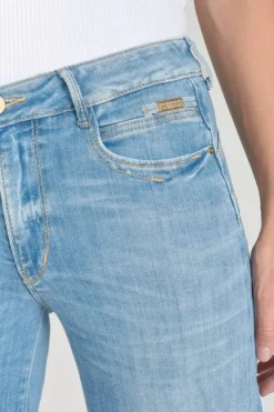 Femme Le Temps des Cerises Taille Haute-Axis Pulp Flare Taille Haute Jeans Bleu N°4