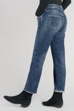 Femme Le Temps des Cerises Coupe Mom-Bambino 400/17 Mom Taille Haute 7/8Eme Jeans Destroy Bleu N°2