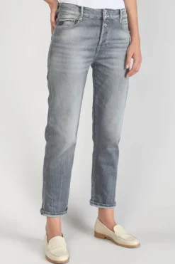Femme Le Temps des Cerises Coupe Regular-Basic 400/18 Mom Taille Haute 7/8Eme Jeans Gris N°3