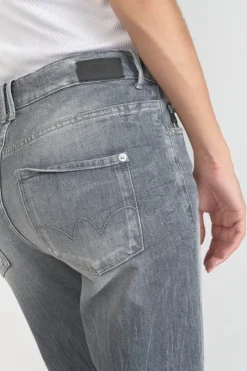 Femme Le Temps des Cerises Coupe Regular-Basic 400/18 Mom Taille Haute 7/8Eme Jeans Gris N°3