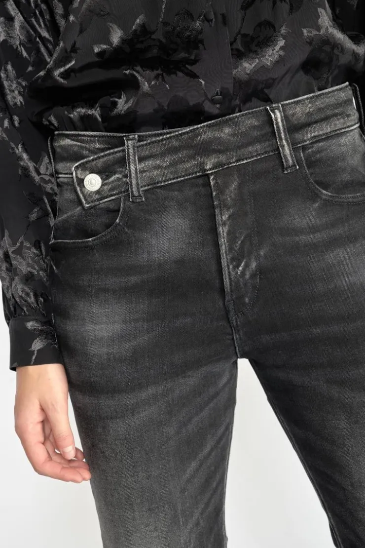 Femme Le Temps des Cerises Coupe Regular-Basic 400/17 Mom Taille Haute 7/8Eme Jeans Noir N°1