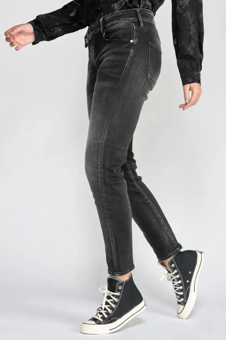 Femme Le Temps des Cerises Coupe Regular-Basic 400/17 Mom Taille Haute 7/8Eme Jeans Noir N°1