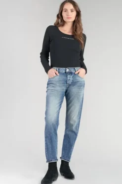 Femme Le Temps des Cerises Coupe Mom-Basic 400/20 Mom Taille Haute 7/8Eme Jeans Bleu N°4