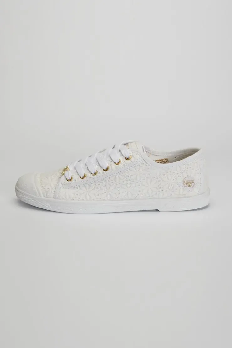 Femme Le Temps des Cerises Chaussures-Baskets Basic A Dentelle Blanche