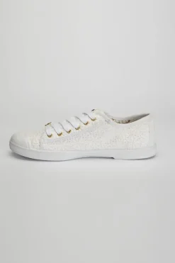 Femme Le Temps des Cerises Chaussures-Baskets Basic A Dentelle Blanche