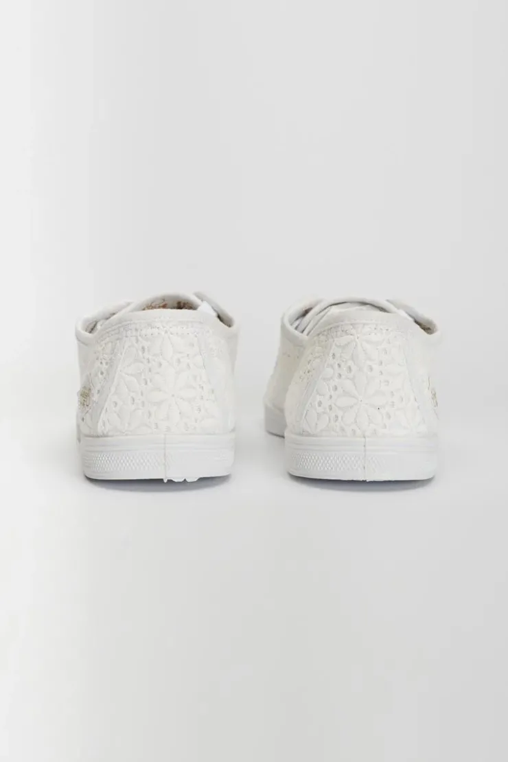 Femme Le Temps des Cerises Chaussures-Baskets Basic A Dentelle Blanche