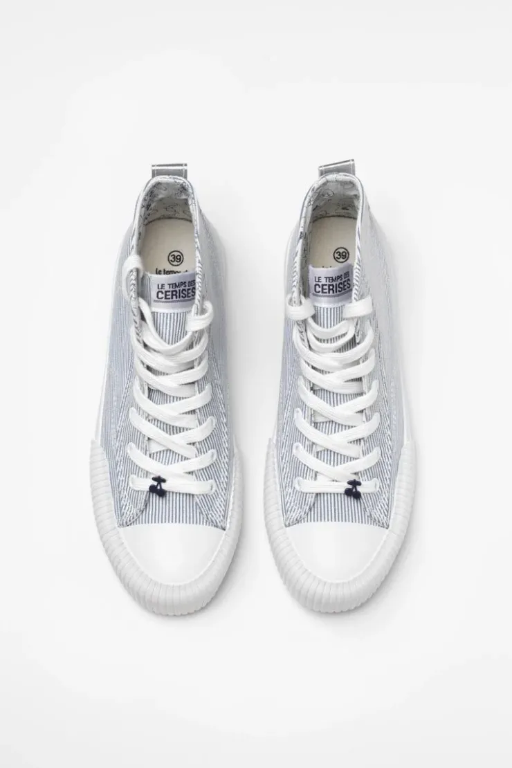 Femme Le Temps des Cerises Chaussures-Baskets Montantes Harlo Rayees
