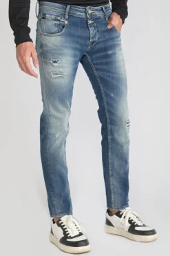Homme Le Temps des Cerises Coupe Regular Confort-Bellarys 800/12 Regular Jeans Destroy Vintage Bleu N°3