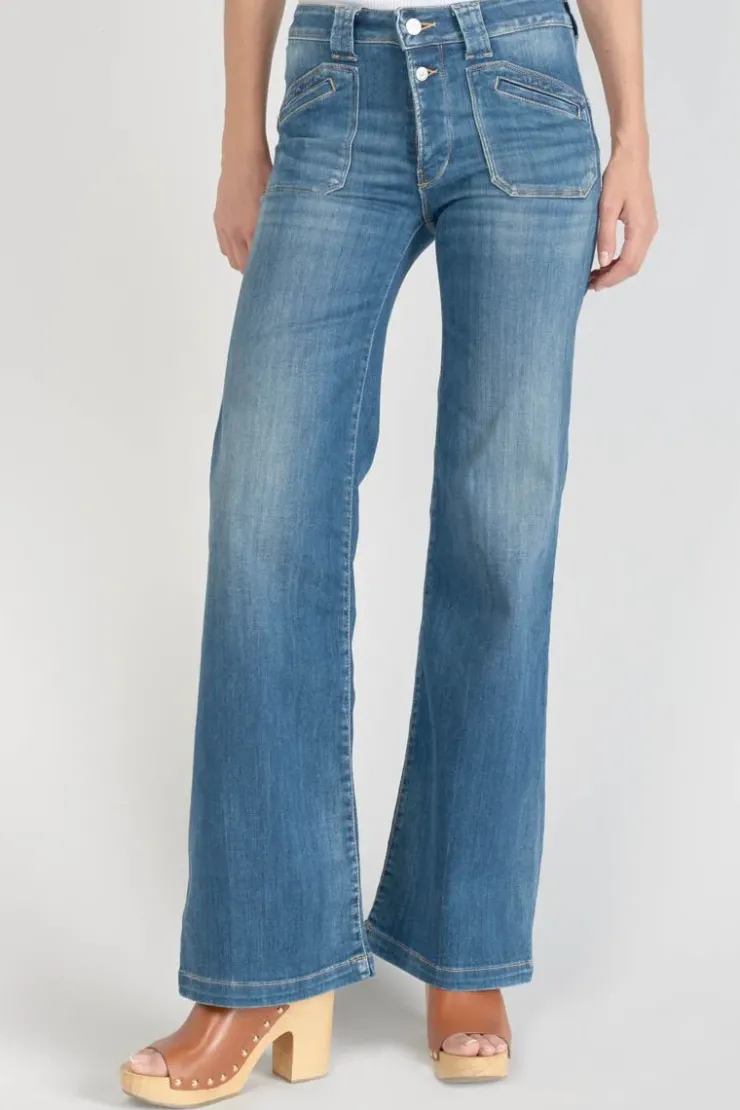 Femme Le Temps des Cerises Taille Haute-Beni Pulp Flare Taille Haute Jeans Bleu N°2