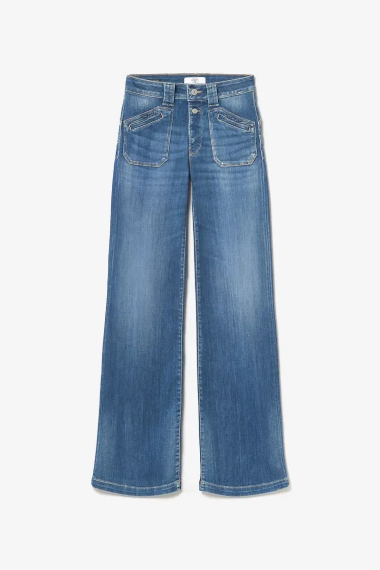 Femme Le Temps des Cerises Taille Haute-Beni Pulp Flare Taille Haute Jeans Bleu N°2