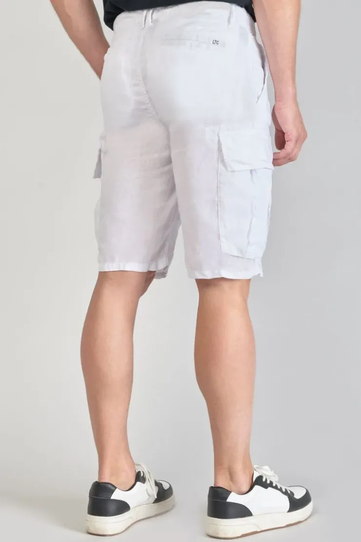 Homme Le Temps des Cerises Shorts & Bermudas-Bermuda En Lin Rocca Blanc
