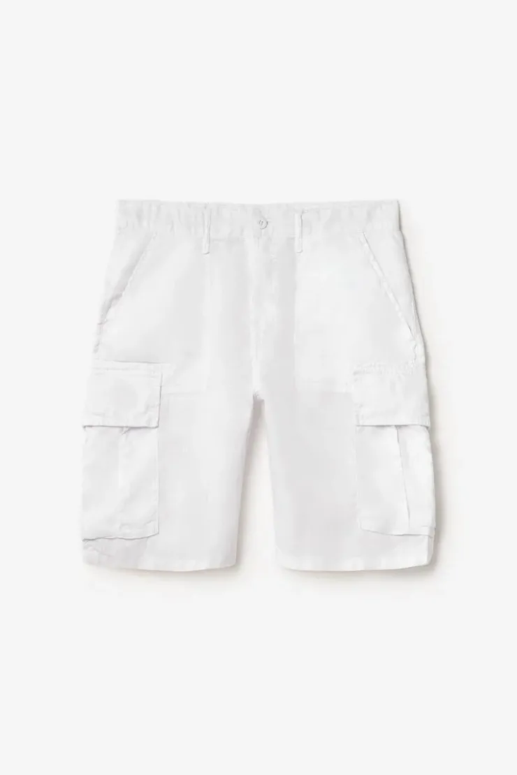 Homme Le Temps des Cerises Shorts & Bermudas-Bermuda En Lin Rocca Blanc