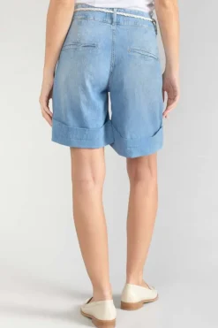 Femme Le Temps des Cerises Jupes & Shorts-Bermuda Hellia En Jeans Bleu Clair