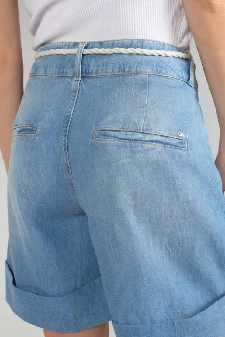 Femme Le Temps des Cerises Jupes & Shorts-Bermuda Hellia En Jeans Bleu Clair