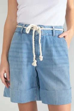 Femme Le Temps des Cerises Jupes & Shorts-Bermuda Hellia En Jeans Bleu Clair