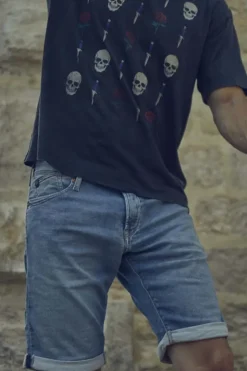 Homme Le Temps des Cerises Blue Jogg-Bermuda Jogg Oc Bleu Delave