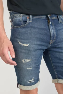 Homme Le Temps des Cerises Blue Jogg-Bermuda Jogg Oc Bleu Delave Destroy