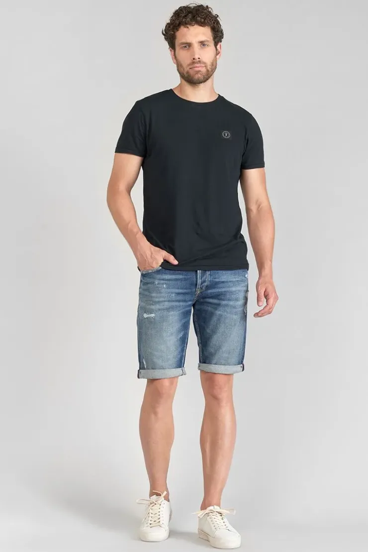 Homme Le Temps des Cerises Bermudas-Bermuda Laredo En Jeans Bleu Fonce Destroy