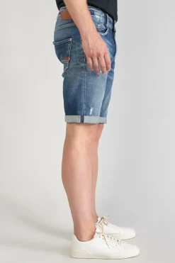 Homme Le Temps des Cerises Bermudas-Bermuda Laredo En Jeans Bleu Fonce Destroy
