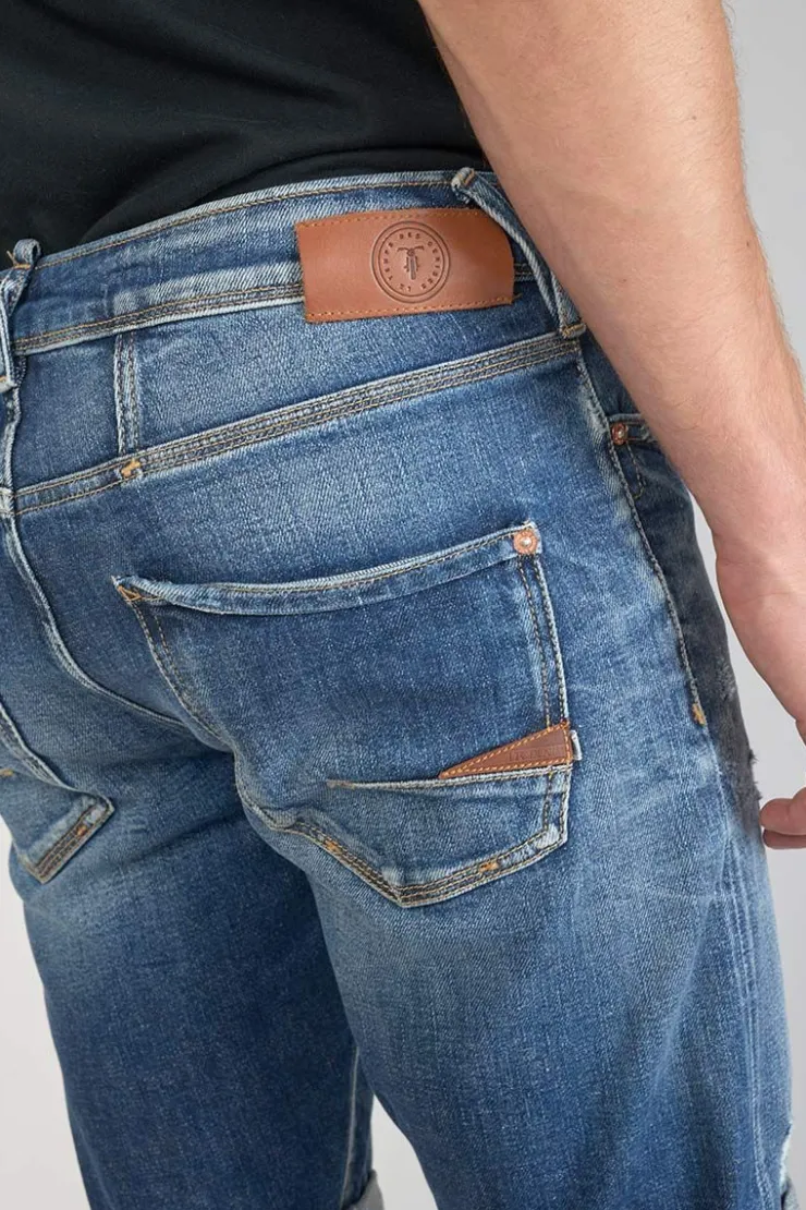 Homme Le Temps des Cerises Bermudas-Bermuda Laredo En Jeans Bleu Fonce Destroy