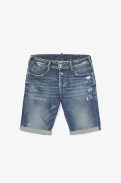 Homme Le Temps des Cerises Bermudas-Bermuda Laredo En Jeans Bleu Fonce Destroy