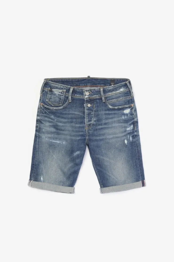 Homme Le Temps des Cerises Bermudas-Bermuda Laredo En Jeans Bleu Fonce Destroy