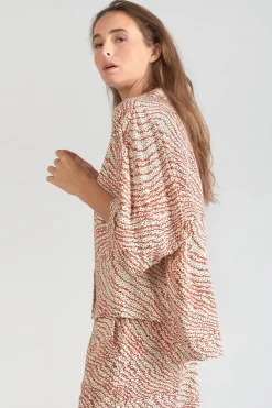 Femme Le Temps des Cerises Chemises-Blouse Freila A Motif Orange Et Noir