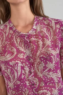 Femme Le Temps des Cerises Tops-Blouse Suri Violine A Motif Cachemire