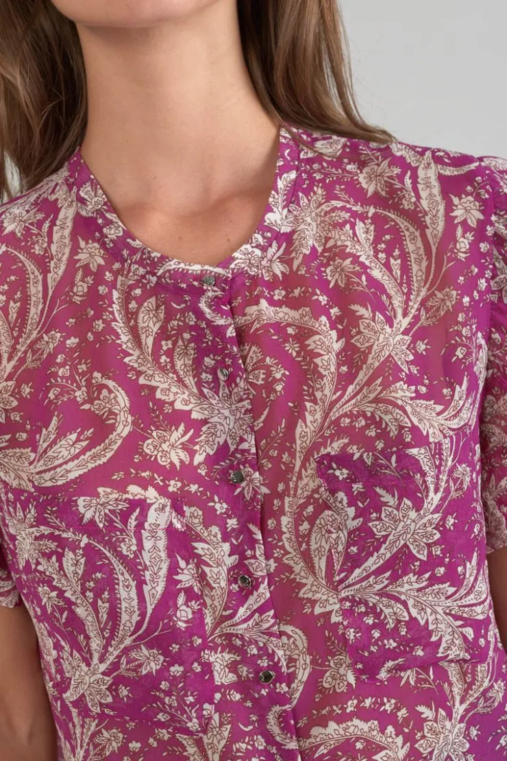 Femme Le Temps des Cerises Tops-Blouse Suri Violine A Motif Cachemire