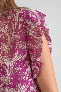 Femme Le Temps des Cerises Tops-Blouse Suri Violine A Motif Cachemire