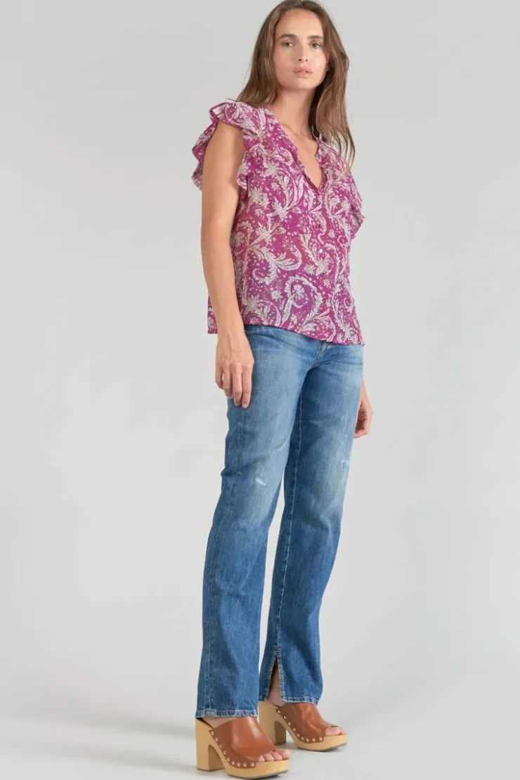 Femme Le Temps des Cerises Tops-Blouse Suri Violine A Motif Cachemire