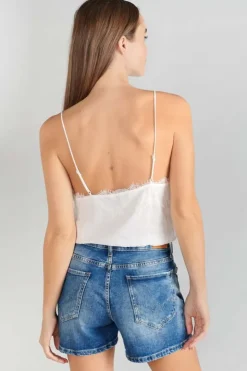 Femme Le Temps des Cerises Tops-Body Caraco Luiss En Jacquard Ecru