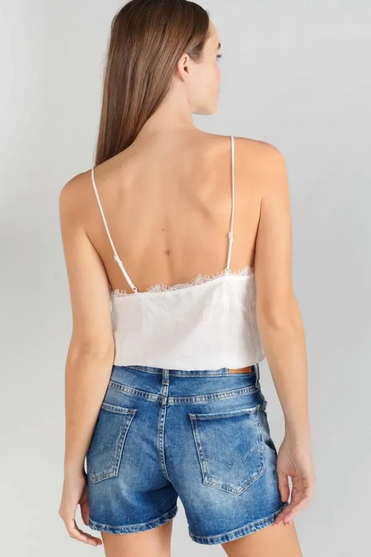 Femme Le Temps des Cerises Tops-Body Caraco Luiss En Jacquard Ecru