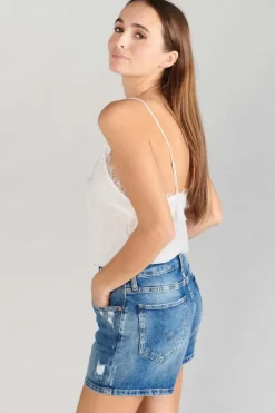 Femme Le Temps des Cerises Tops-Body Caraco Luiss En Jacquard Ecru