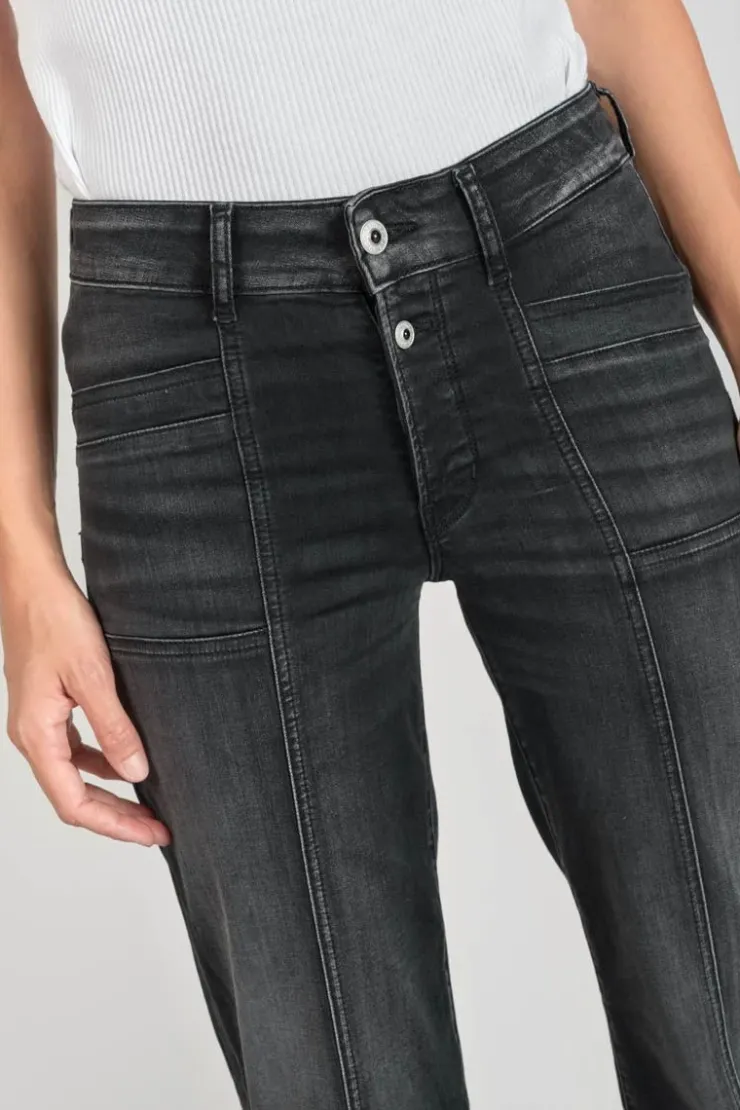Femme Le Temps des Cerises Taille Haute-Bran Pulp Flare Taille Haute Jeans Noir N°1