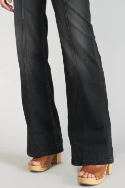 Femme Le Temps des Cerises Taille Haute-Bran Pulp Flare Taille Haute Jeans Noir N°1