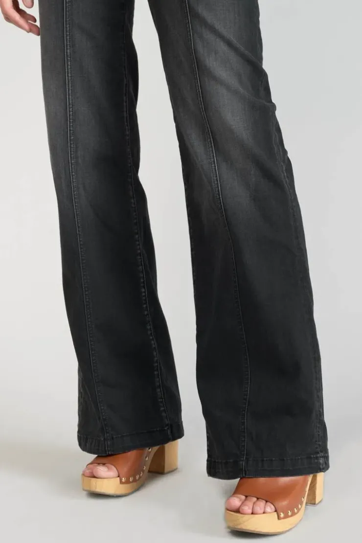 Femme Le Temps des Cerises Taille Haute-Bran Pulp Flare Taille Haute Jeans Noir N°1