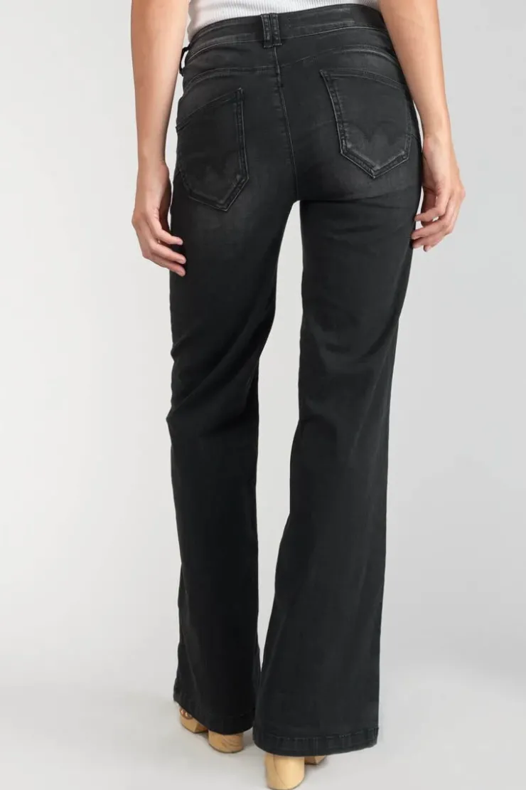 Femme Le Temps des Cerises Taille Haute-Bran Pulp Flare Taille Haute Jeans Noir N°1