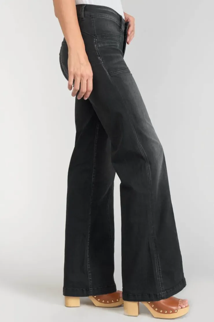 Femme Le Temps des Cerises Taille Haute-Bran Pulp Flare Taille Haute Jeans Noir N°1